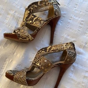 Stuart Weitzman Wrap Snakeskin Sandal